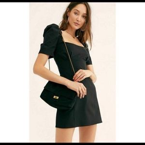Free people puffsleeve black dress
